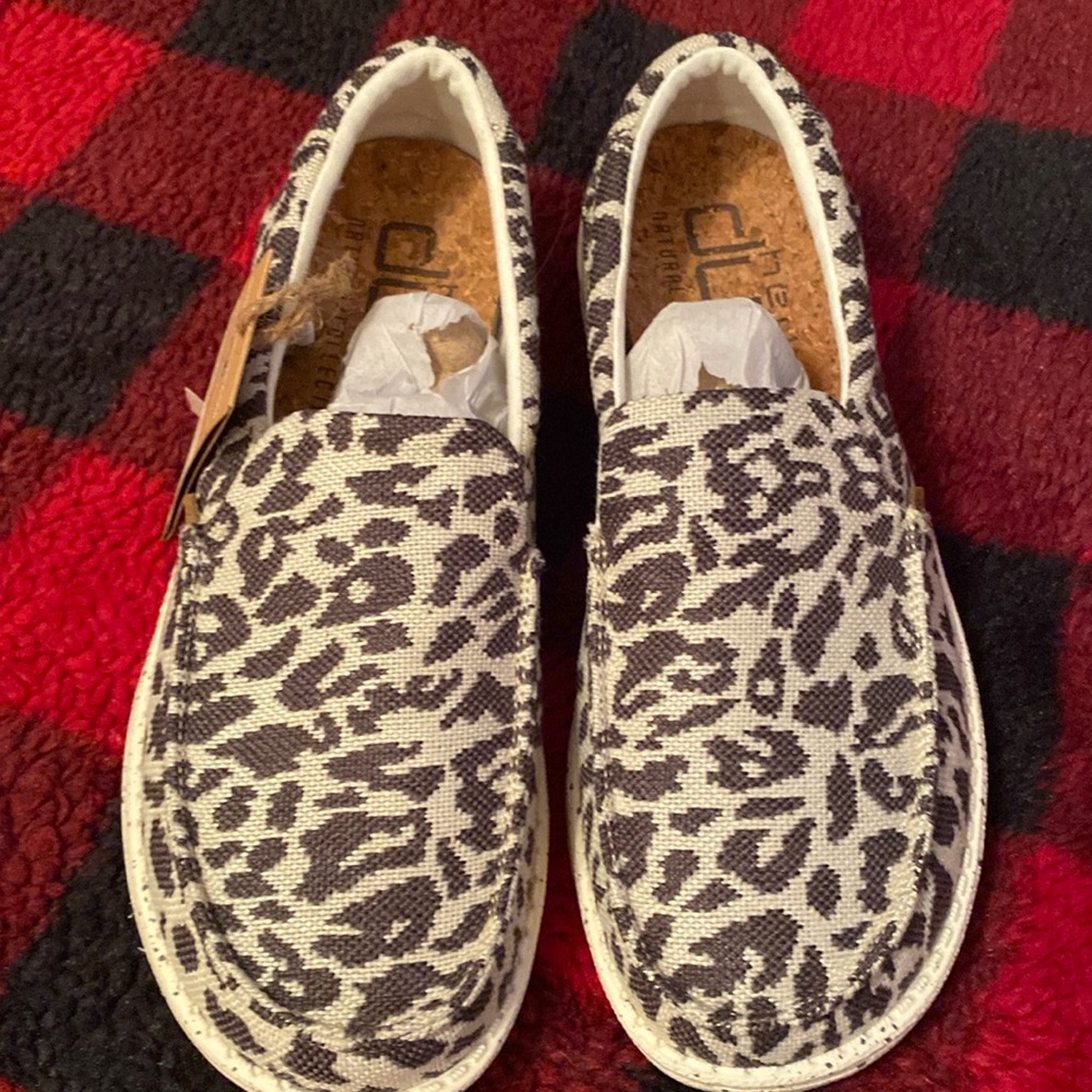 Brand new cheetah print Hey Dude shoes
